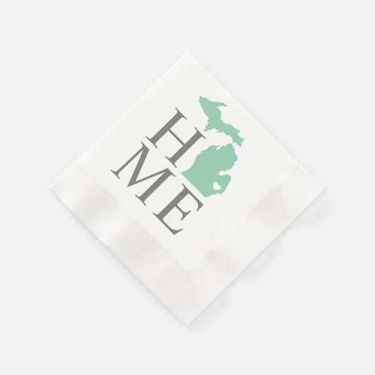 Michigan Zuhause Mint Green Custom City Heart Serviette (Ecke)