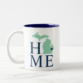 Michigan Zuhause Mint und Navy Blue Custom City He Zweifarbige Tasse