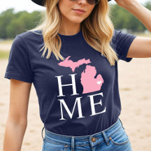 Michigan Zuhause Navy Blue and Pink Custom City He