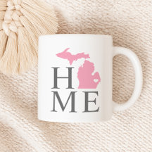 Michigan Zuhause Pink und Grau City Heart