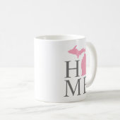 Michigan Zuhause Pink und Grau City Heart Kaffeetasse (VorderseiteRechts)