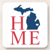 Michigan Zuhause Red White Blue Custom City Herz Getränkeuntersetzer (Vorderseite)