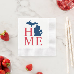 Michigan Zuhause Red White Blue Custom City Herz Serviette