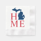 Michigan Zuhause Red White Blue Custom City Herz Serviette (Vorderseite)