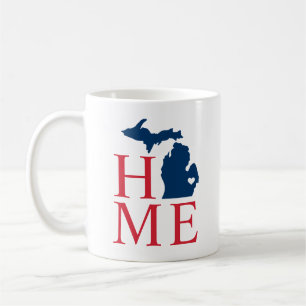 Michigan Zuhause Rot Weiß Blau State Herz Kaffeetasse