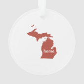 Michigan-Zuhause-Silhouette-Staatskarte Ornament (Rückseite)