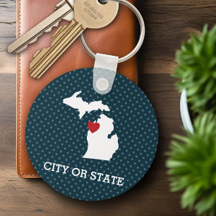 Michigan Zuhause Staat City Map - Benutzerdefinier Schlüsselanhänger