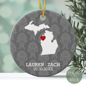 Michigan Zuhause Staat City Map - Custom Wedding Keramikornament