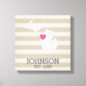 Michigan Zuhause Staat City Map - Custom Wedding Leinwanddruck (Vorderseite)