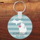 Michigan Zuhause Staat City Map - Custom Wedding Schlüsselanhänger (Vorderseite)