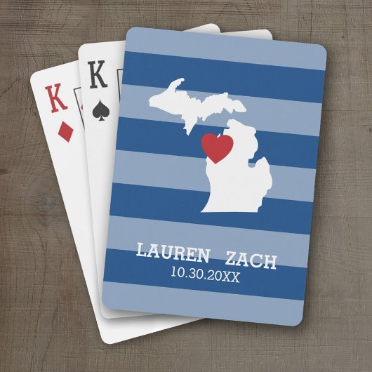 Michigan Zuhause Staat City Map - Custom Wedding Spielkarten