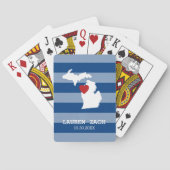 Michigan Zuhause Staat City Map - Custom Wedding Spielkarten (Rückseite)