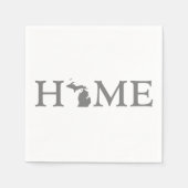 Michigan Zuhause Staat Grau Word Art Paper Party Serviette (Vorderseite)