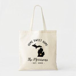 Michigan Zuhause Sweet Zuhause Family Monogram Tragetasche