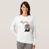 Michigan Zuhause Sweet Zuhause Typografie mit Herz T-Shirt (Vorne ganz)