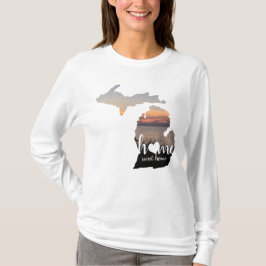 Michigan Zuhause Sweet Zuhause Typografie mit Herz T-Shirt