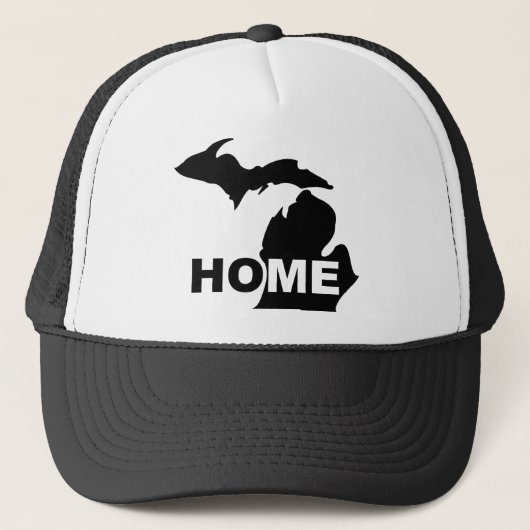 Michigan Zuhause weg von Staat Ball Cap oder Hut Truckerkappe (Vorderseite)
