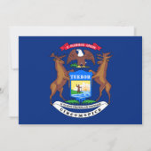 Michigander Flag, Fahne der Michigan Wedding Einladung (Rückseite)