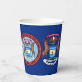 Michigander Flag & Seal, Flag of Michigan Pappbecher (Rückseite)