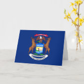 Michigander-Flagge, Flagge von Michigan Karte (Gelbe Blume)