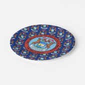Michigander-Flagge & Siegel, Michigan Pappteller (Schrägansicht)