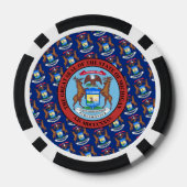 Michigander-Flagge & Siegel, Michigan Pokerchips (Rückseite)