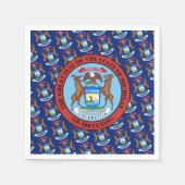 Michigander-Flagge & Siegel, Michigan Serviette (Vorderseite)