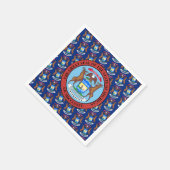Michigander-Flagge & Siegel, Michigan Serviette (Ecke)