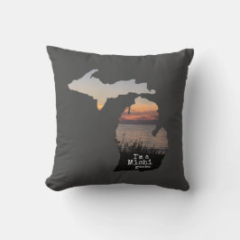 Michigander-Silhouette des Staat mit Typografie Kissen
