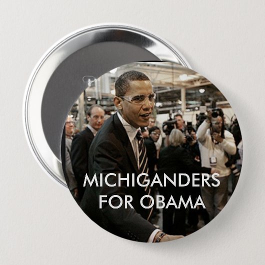 MICHIGANDERS FÜR OBAMA BUTTON (Vorne & Hinten)