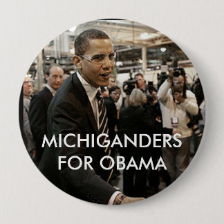 MICHIGANDERS FÜR OBAMA BUTTON