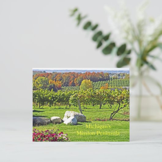 MICHIGANS ALTE MISSIONSPENINSULA IN FALL POSTKARTE (Stehend Vorderseite)