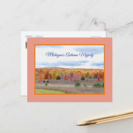 MICHIGAN'S AUTUMN MAJESTY POSTCARD POSTKARTE (Vorderseite/Rückseite Beispiel)