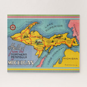 Michigans Karte der nördlichen Halbinsel  Puzzle