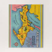 Michigan's Northern Peninsula Karte Puzzle (Vertikal)
