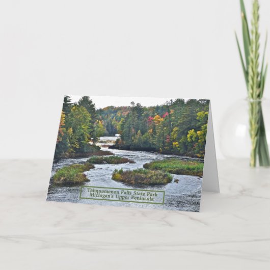 MICHIGANS TAHQUAMENON FALLT STAAT PARK IM HERBST KARTE (Vorderseite)