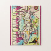 Michigan's Upper Peninsula Karte Puzzle (Vertikal)