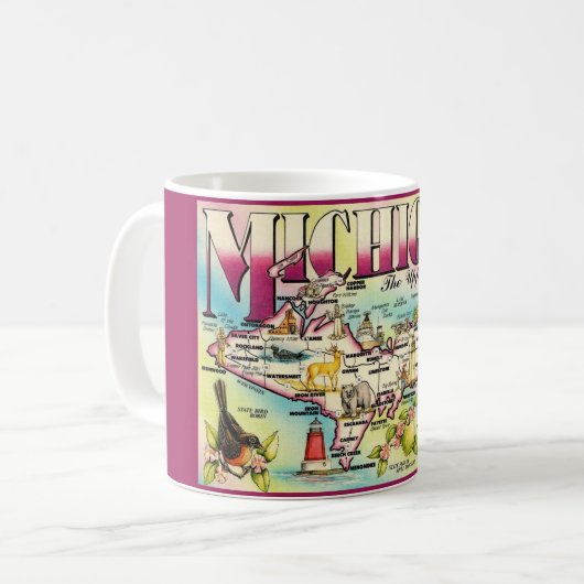Michigans Upper Peninsula Karte Tasse (Vorderseite Links)
