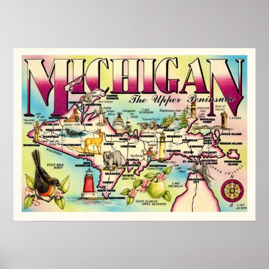 Michigan's Upper Peninsula Print Poster (Vorne)