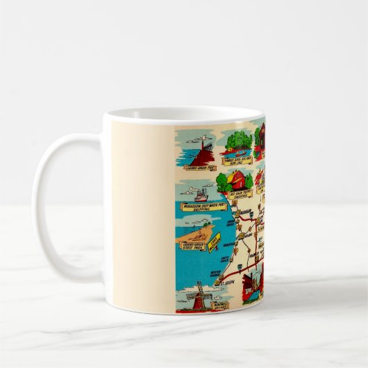 Michigan's Water Wonderland Map Kaffeetasse (Links)