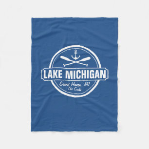 Michigansee, benutzerdefinierter Ort, Name, Anker, Fleecedecke