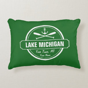 Michigansee, individuelle Stadt, Name, Anker, Padd Zierkissen