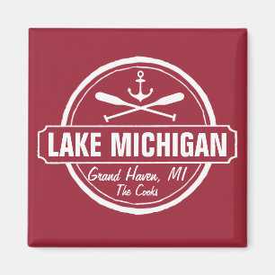 Michigansee, kundenspezifische Stadt, Name, Anker, Magnet