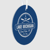 Michigansee, kundenspezifische Stadt, Name, Anker, Ornament (Vorderseite)