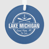 Michigansee, kundenspezifische Stadt, Name, Anker, Ornament (Rückseite)