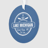 Michigansee, kundenspezifische Stadt, Name, Anker, Ornament (Vorderseite)