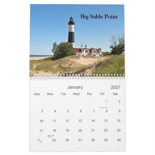 Michigansee-Leuchttürme Kalender (Jan 2027)