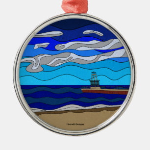 Michigansee - Premium-Ornament (Kreis) Ornament Aus Metall
