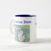 Michigansymbole u. -karte zweifarbige tasse (Vorderseite Links)