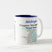Michigansymbole u. -karte zweifarbige tasse (VorderseiteRechts)